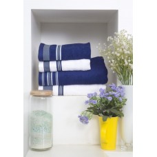 Spaces Bath Carnival 4 Piece 420 GSM Cotton Towel Set - Aqua and White