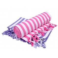 Sathya Supreme Turkish Cotton Bath Towel-2pcs Combo (Lavender, Pink)(30*60) (Lavender || Pink)