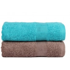 Casa Basics Quick Dry 450 GSM Set Of 2 GYM Towels 50 X 90 cm- Blue & Brown...