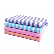 Sathiyas Cotton Bath Towel Pack of 4 (Blue, Lavender, Pink, Orange)