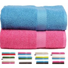 Trident 450GSM Premium Cotton 2 Pcs Bath Towels - Sky Blue & Pink