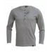 Grey Melange Slim Fit Henley T-Shirt