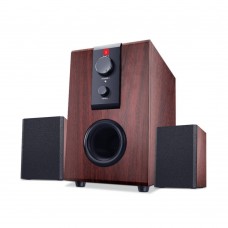  Roll over image to zoom in iBall Raaga 2.1 Q9 Full Wood Speakers ((Rosewood))